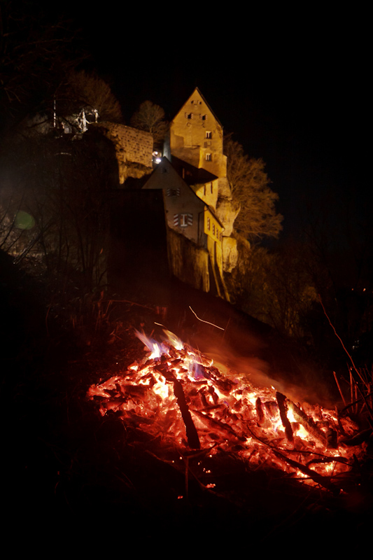 Fire below the castle